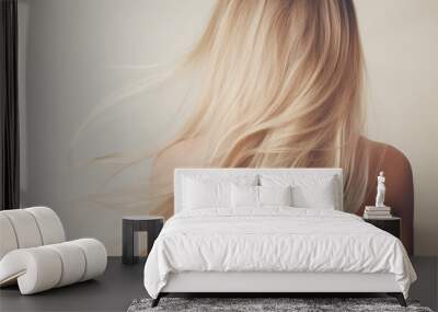 Back of model with long blonde hair Wall mural