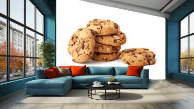 chocolate cookies on white Wall mural