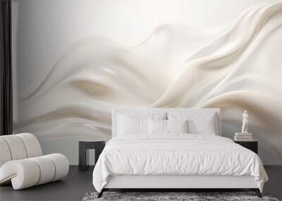 Moisturizer flowing on light background, splash of hydrating face cream for skin rejuvenation Wall mural