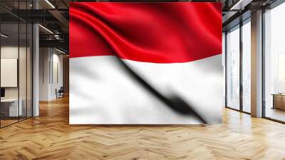 3D illustration of the flag of Indonesia waving in the wind. Wall mural