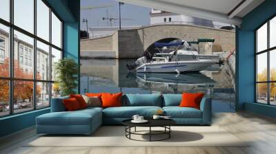 The Limassol Marina with yachts and beautiful buildings in Cyprus Wall mural