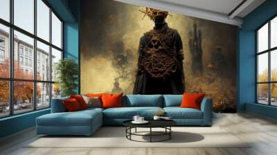 Digital art of inorganic evil bishop, 3d illustration Wall mural