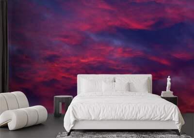 Red clouds - beautiful colorful sunset Wall mural