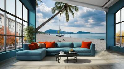 Patong Beach in Phuket Island, the most popular beach in the resort town of Phuket island, Thailand.  Patong beach landscape for vacation, holiday, travel  Wall mural