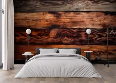 Wooden texture background in warm tones of brown and orange, Generative ai Wall mural