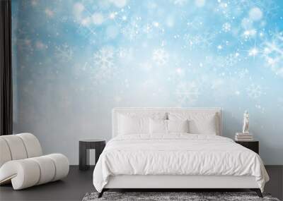 abstract winter background with snowflakes, Christmas background with heavy snowfall, snowflakes in the sky Wall mural