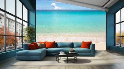 Calm tropical beach with turquoise water Wall mural