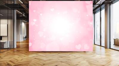 Heart shape bokeh Valentine day background, women's day love gradient Wall mural