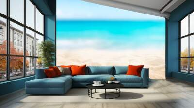 Sunny tropical beach, summer holidays vacation, Caribbean beach with turquoise water background Wall mural