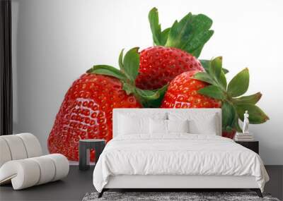 three fresh strawberries Wall mural