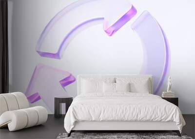 circle arrow icon with colorful gradient. 3d rendering illustration for graphic design, ui ux design, presentation or background. shape with glass effect	 Wall mural