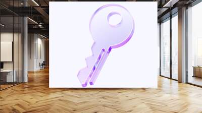 key icon with colorful gradient. 3d rendering illustration for graphic design, ui ux design, presentation or background . shape with glass effect	 Wall mural