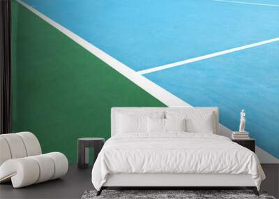 Lines and colors of the tennis court cover Wall mural