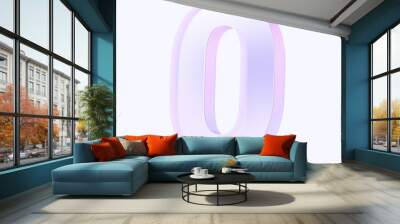 zero number with colorful gradient and glass material. 3d rendering illustration for graphic design, presentation or background Wall mural