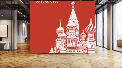 vector moscow saint basil's cathedral. Wall mural