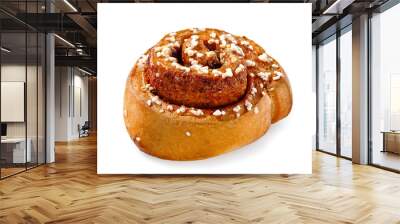 Cinnamon bun, close up Wall mural