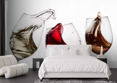 Red, white and rose wine plash Wall mural