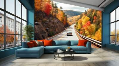 highway road in autumn Wall mural