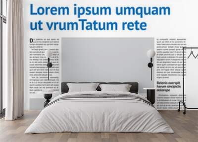 Newspaper design template with blue headline Wall mural