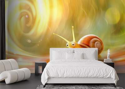 Cute snail illustration Wall mural