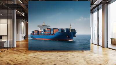 Cargo container Ship, cargo vessel ship carrying container and running for import export concept technology freight shipping sea freight
 Wall mural