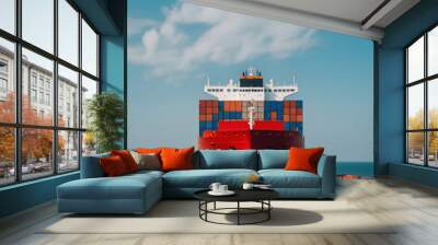 Cargo container Ship, cargo vessel ship carrying container and running for import export concept technology freight shipping sea freight Wall mural