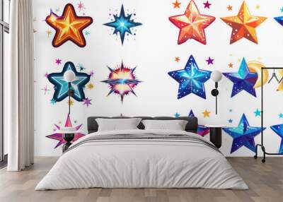  Premium quality, favorite shiny and sparkle pictogram, blink glitter and glowing symbol Wall mural