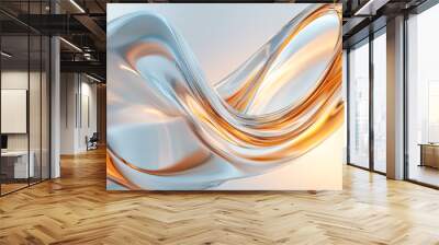 abstract gold and silver liquid swirl background Wall mural