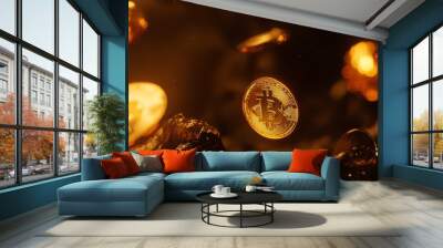 Ai generated graph showing Bitcoin's potential - get in on the crypto game with BTC. Wall mural