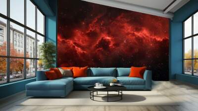 An stock generated red galaxy on a web design background. Wall mural