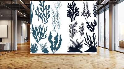 Aquarium seaweed silhouette Wall mural