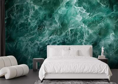 At high tide and low tide, river and sea waves meet. Wall mural