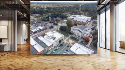 Lincoln County Courthouse in Lincolnton, North Carolina seen from drone Wall mural