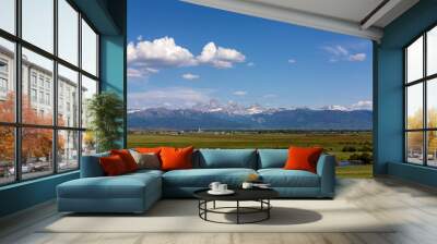 Clouds over Mountain Range, River Wall mural