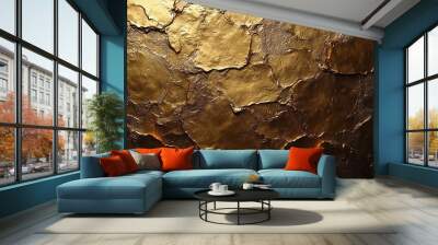 Dark black grunge copper bronze rusty texture background Wall mural