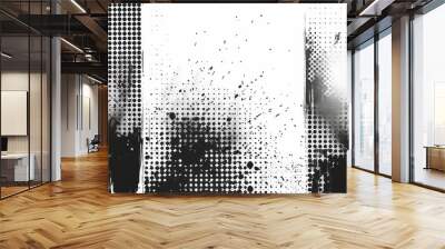 Design element for brochure, social media, posters, flyers. Overlay texture.Treated banner with distress effect.Modern halftone dots. Screen print texture. Wall mural