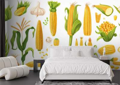 Ear of corn, delicious vegetables or corns cob Wall mural