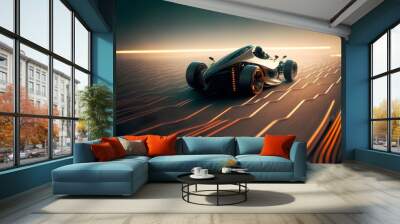 futuristic automotive design speeding through space motion blur photography super sharp detail HDR full shot full body wide angle  Wall mural