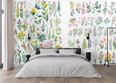 Garden, meadow, field plants collection Wall mural