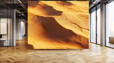 golden sand dunes in desert landscape -  warm, textured, abstract background Wall mural