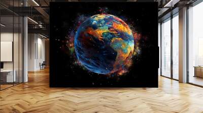 Earth Day abstract artwork, Generative AI Wall mural