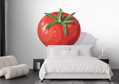 Icon of a tomato in isometric form Wall mural