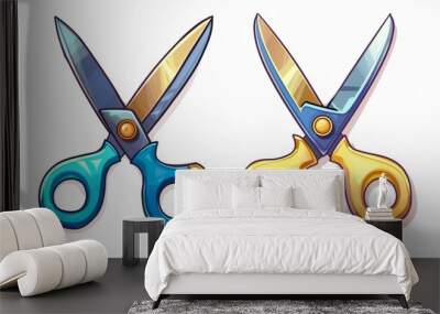 Illustrator's Sketch: Scissors Illustration - An illustration depicting two scissors. Wall mural