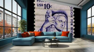 Postage stamp. Wall mural