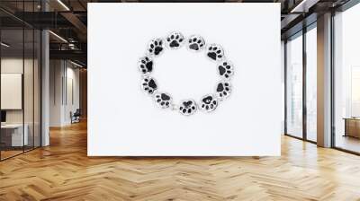 metal bracelet made with black and silver dog paws Wall mural