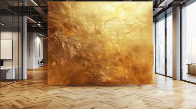 Metallic golden foil or shiny wrapping paper for design decoration element with gold texture Wall mural