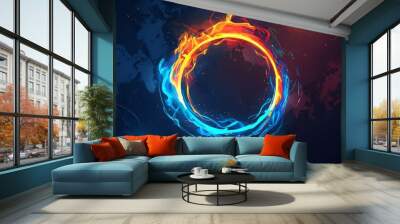 Modern logo design template with abstract circle frame. Wall mural