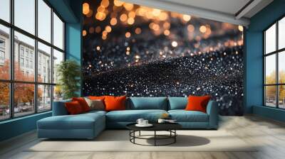 New Year eve firework display and bokeh. Abstract holiday background. Wall mural