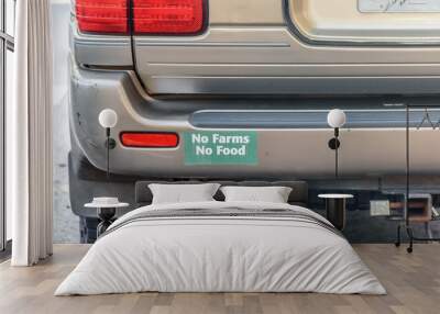 NO FARMS NO FOOD AUTO CAR BUMPER STICKER  Wall mural