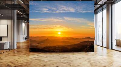 Panorama of Sunset in the Mountains Wall mural